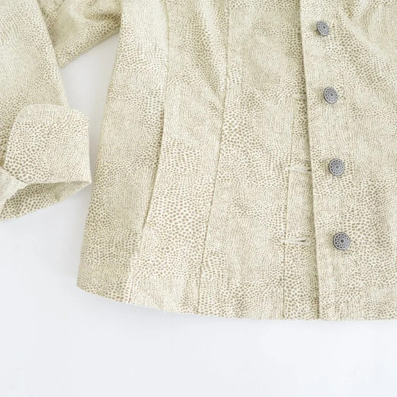 Vintage Christopher & Banks Tan Cream Leopard Print Light Jacket M - Picture 9 of 14